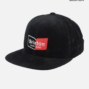 Brixton Chapter Mp Black Snapback Corduroy Black Baseball Hat